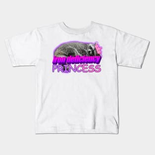 Iron Deficiency Princess Raccoon Meme Kids T-Shirt